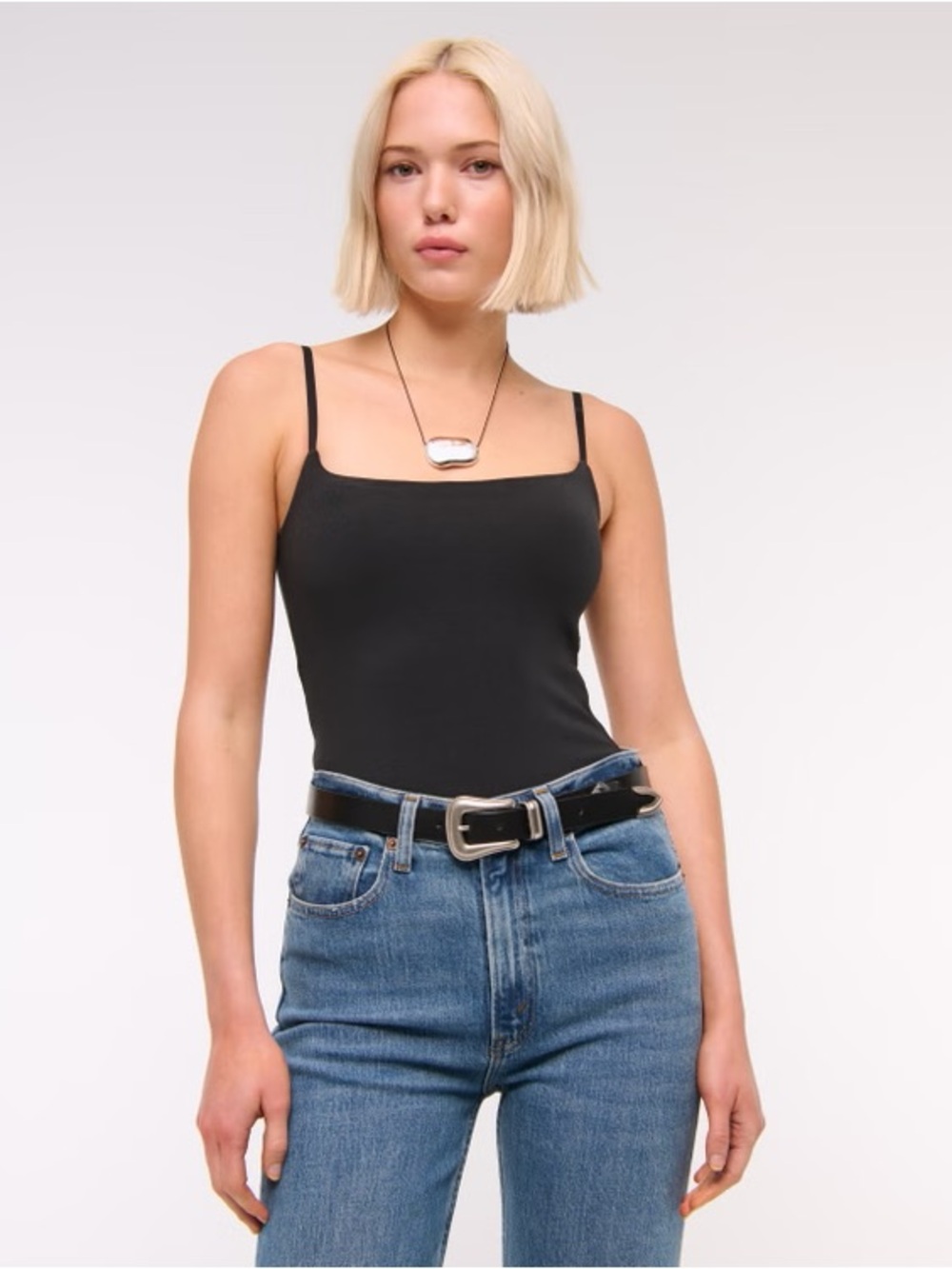 Abercrombie & Fitch Black Ribbed Tank Bodysuit